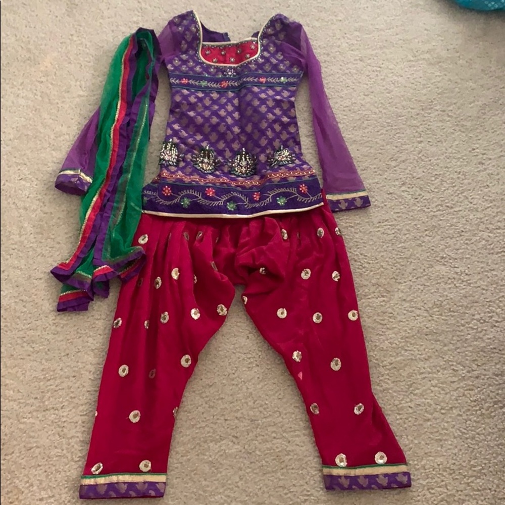 Indian Patiala Salwar Suit for girls age 7-8 used
